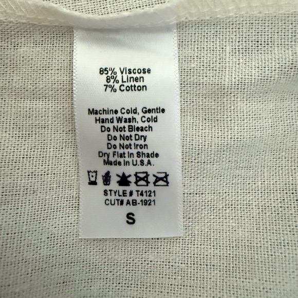 Linen Blend Matching Vest Top And High Waisted Pants Set in Cream size Small - Picture 7 of 9